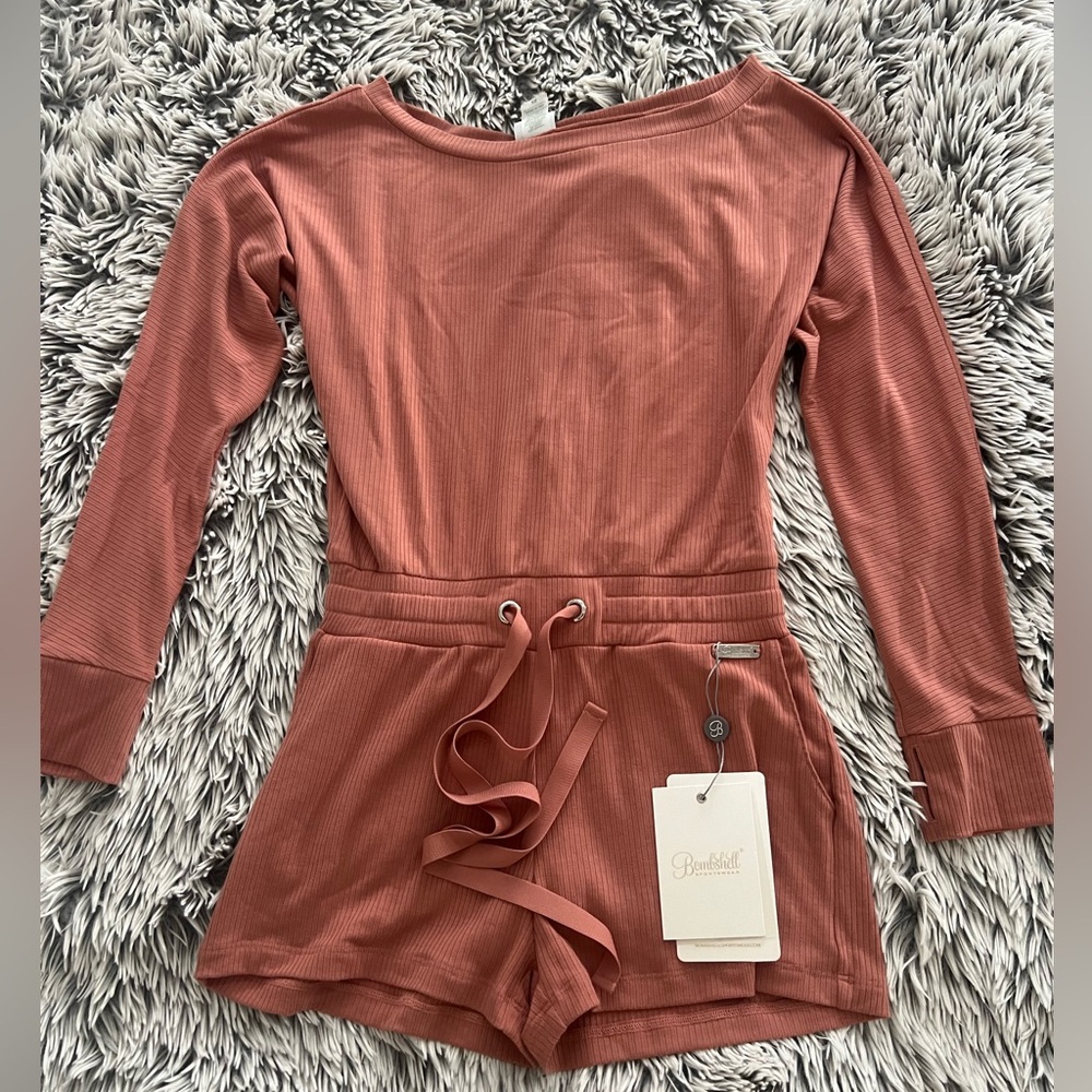Bombshell Sportswear Rust Long Sleeve Romper